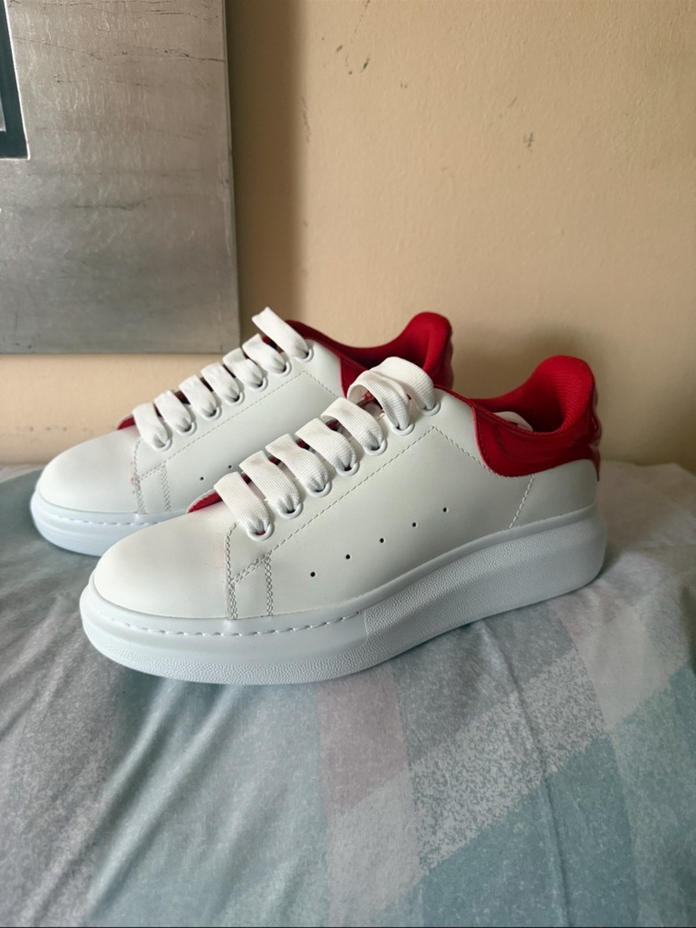 Alexander McQueen Oversized Sneaker White with Red Heel Tab (NEVER WORN)